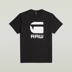 G-Star RAW Black Tee with White Logo Muscle Tank